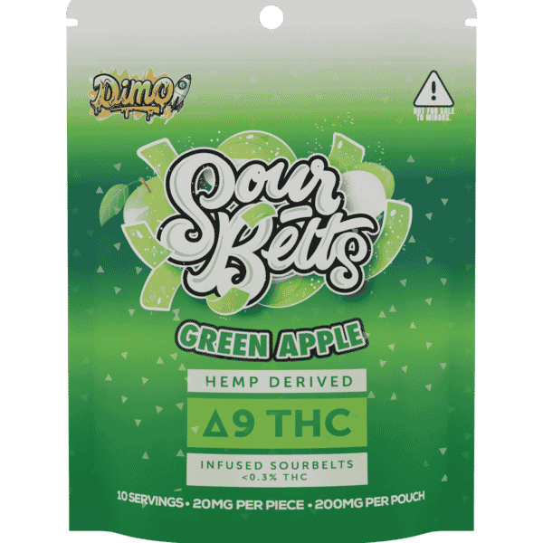 Green Apple Sour Belts Delta-9 Infused - 200mg