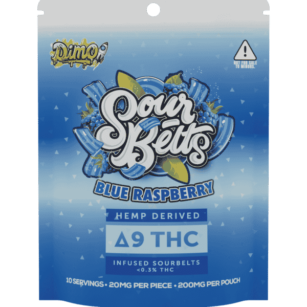 Blue Raspberry Sour Belts Delta-9 Infused - 200mg
